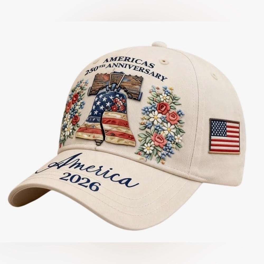 Baseball Cap America’s 250th Anniversary 🇺🇸 2026 Floral Liberty Bell